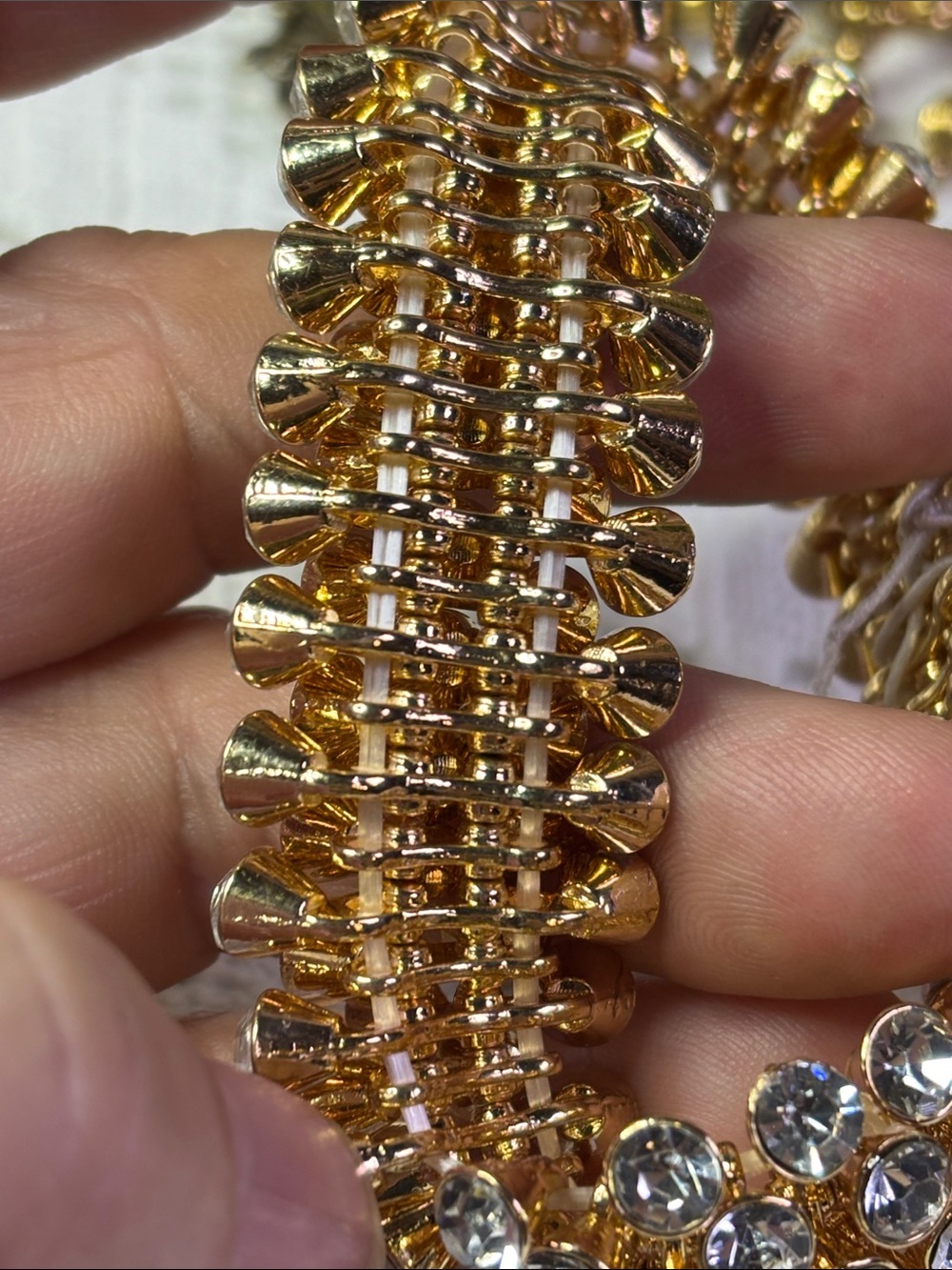 Natasha Couture Gold Tone Bracelet with Clear Crystals - Picture 5 of 6